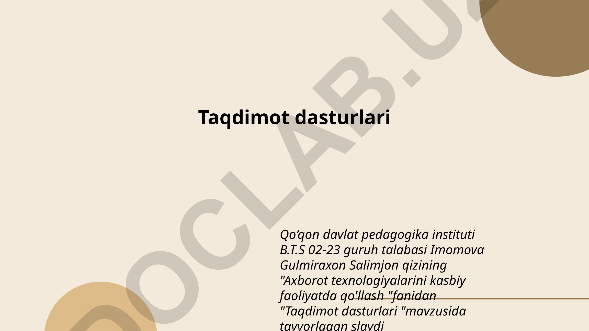 Taqdimot dasturlari