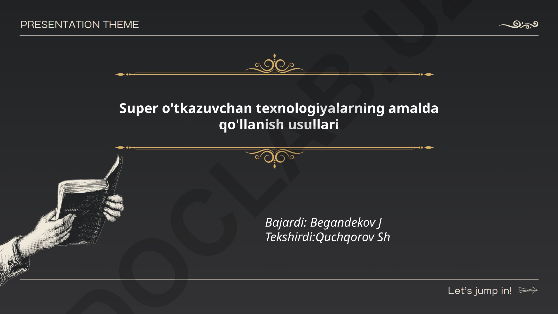 Super o'tkazuvchan texnologiyalarning amalda qo'llanish usullari