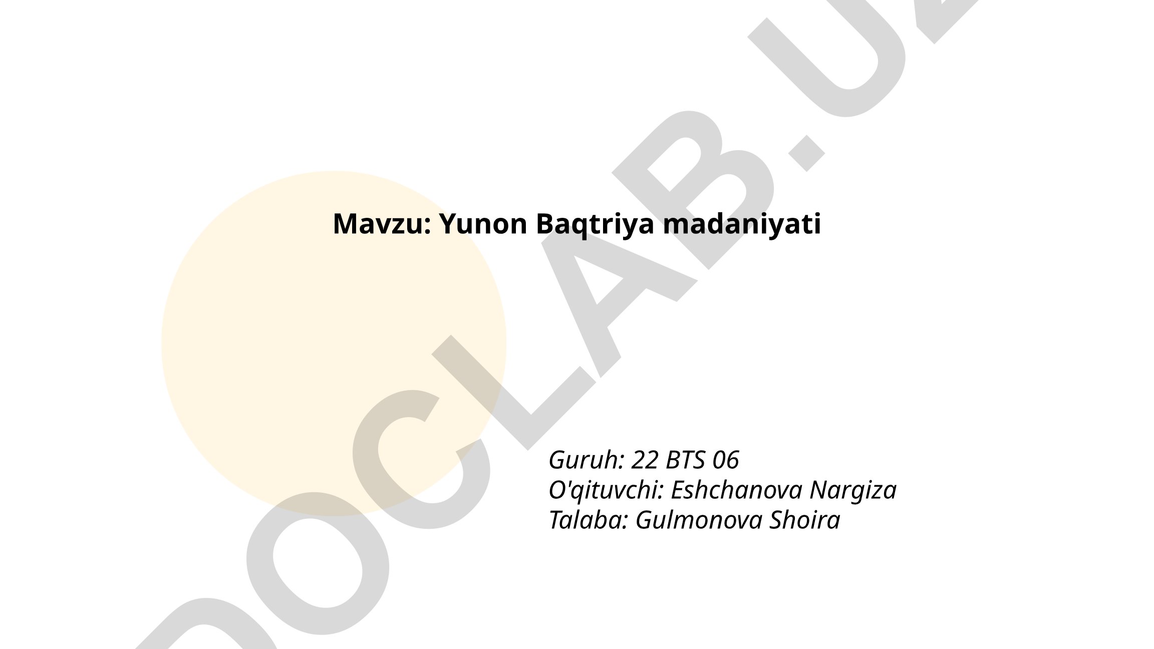 Yunon Baqtriya madaniyati