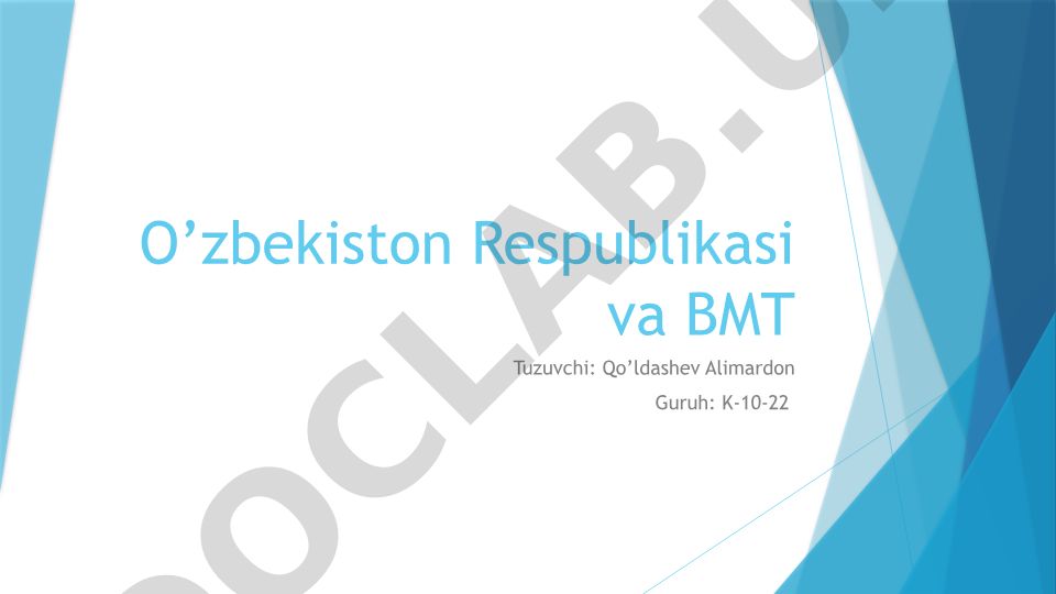 O'zbekiston va BMT hamkorligi