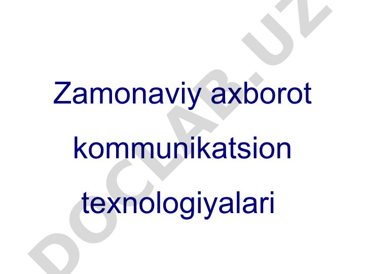 Multimedia ma'lumotlar turlari va axborot texnologiyalari