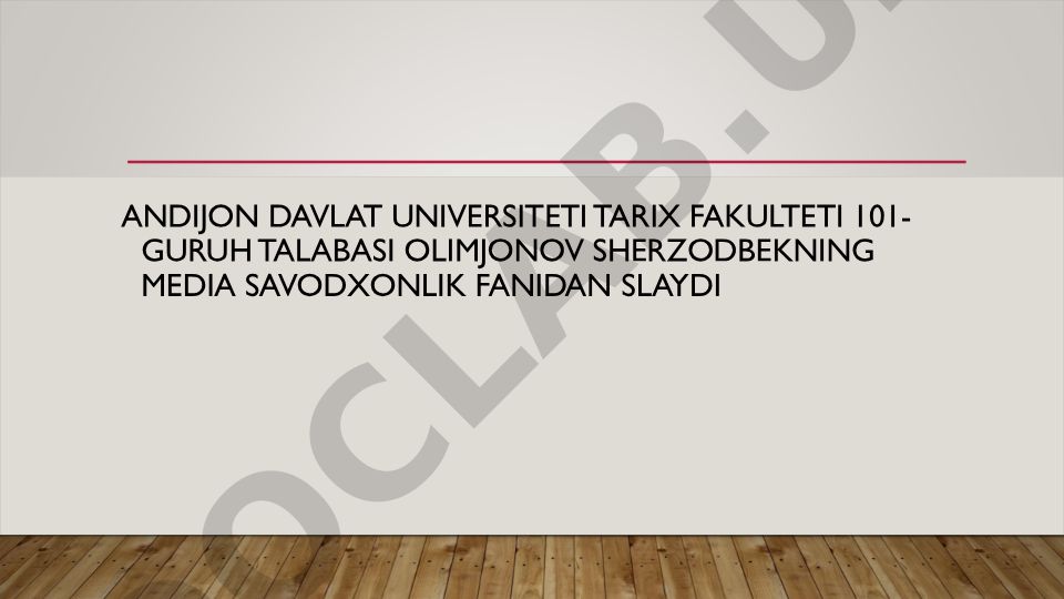 Media sohasini tuzulishi va rivojlanishi