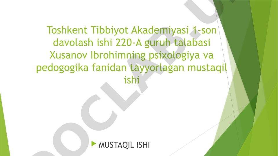 Tibbiyot xodimlarida emotsional holatlarning o'ziga xosligi: stress va uning bosqichlari, bartaraf etish yo'llari
