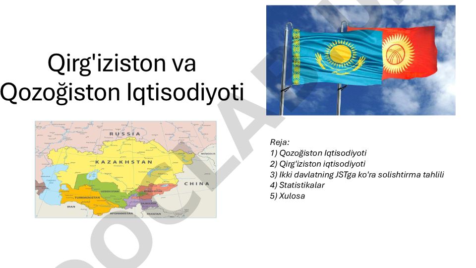 Qirg'iziston va Qozog'iston iqtisodiyotlarining solishtirma tahlili