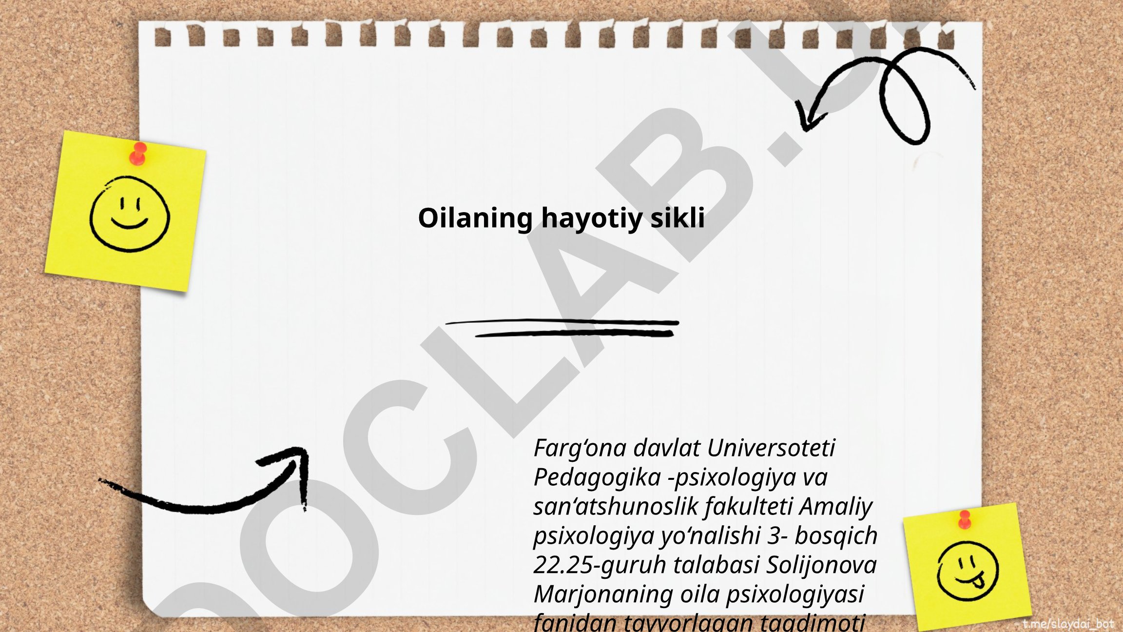 Oilaning hayotiy sikli