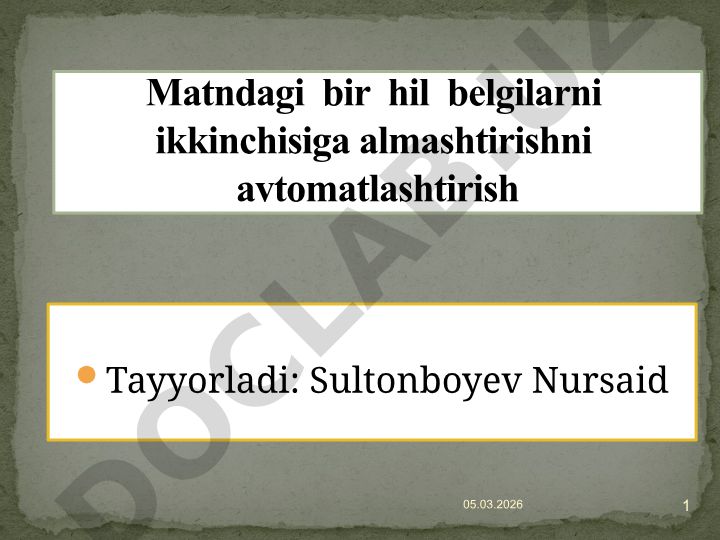 MS WORD dasturida matnli hujjatlarni tuzish va ishlash