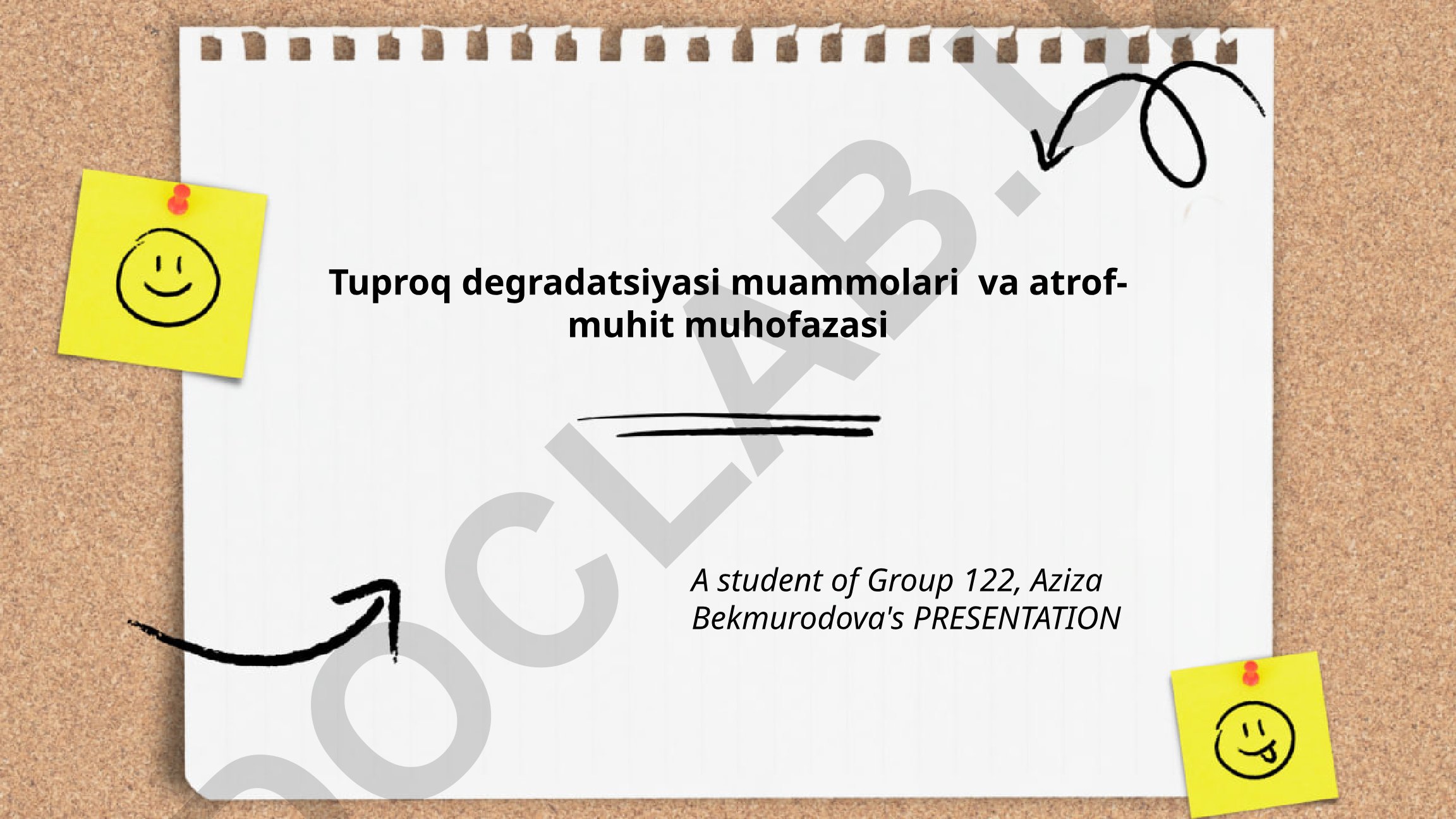 Tuproq degradatsiyasi muammolari va atrof-muhit muhofazasi