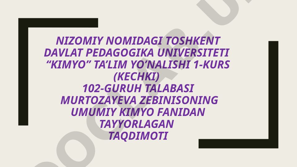 Kimyoviy muvozanat va uning siljishiga ta'sir etuvchi omillar