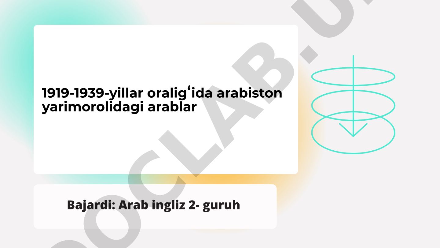 1919-1939-yillarda Arabiston yarimorolidagi arab davlatlari tarixi