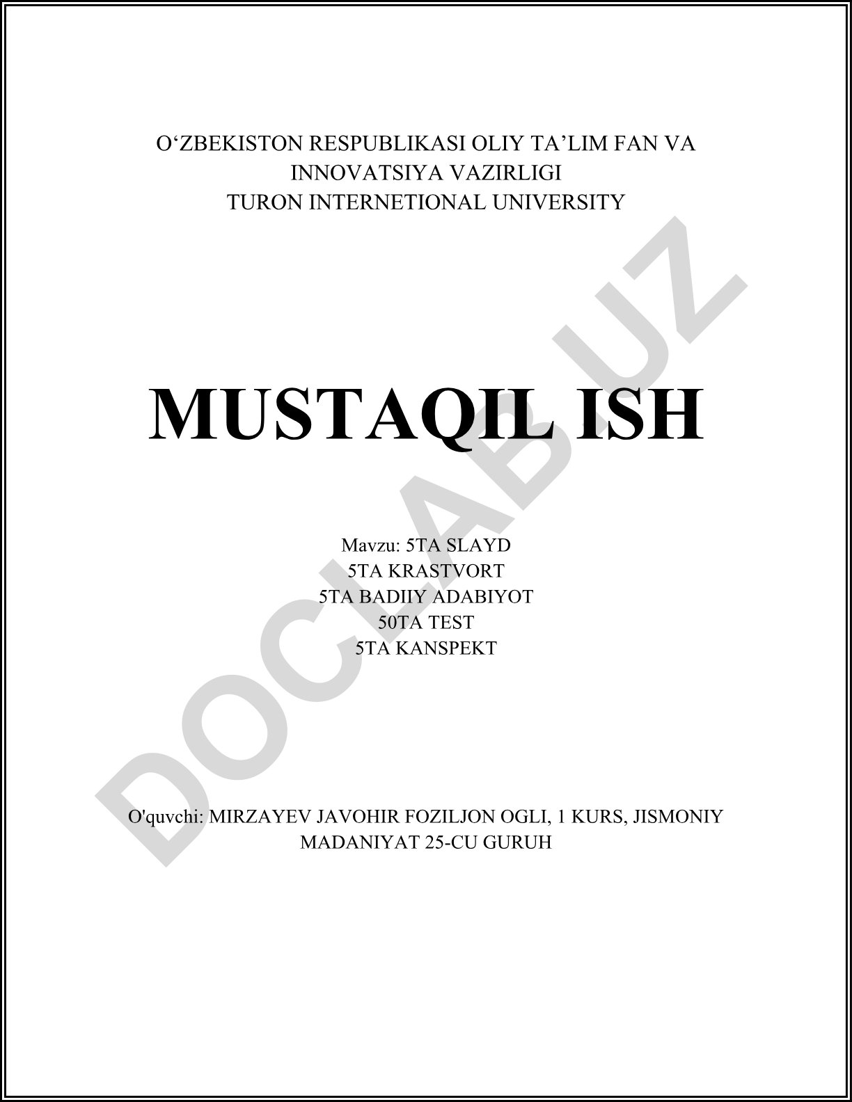 Oʻzbek tili imlo va punktuatsiya qoidalari, Oʻzbekiston tarixi va biologiya mustaqil ishi