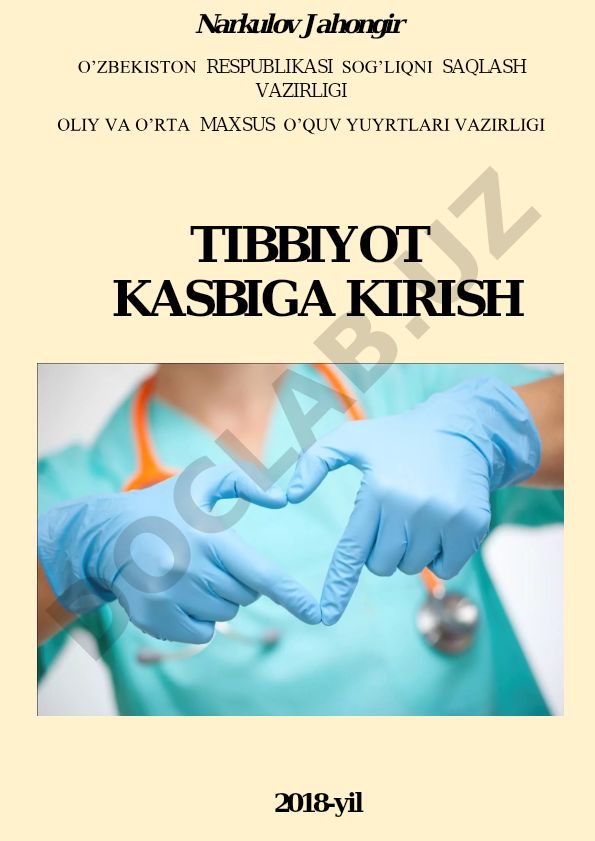 Tibbiyot kasb-hunari bo'yicha o'quv qo'llanmasi