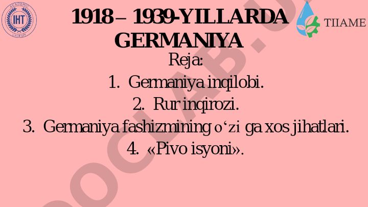 1918-1939 yillarda Germaniya tarixi