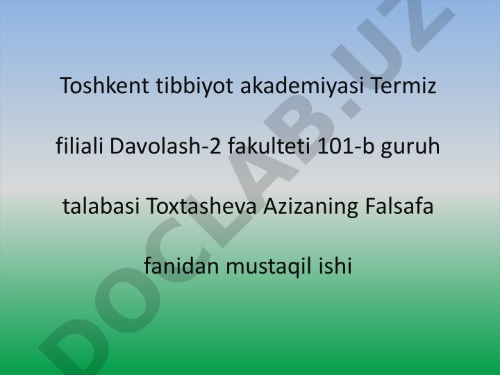 Hozirgi zamon umumbashariy muammolar va ularning oqibatlari