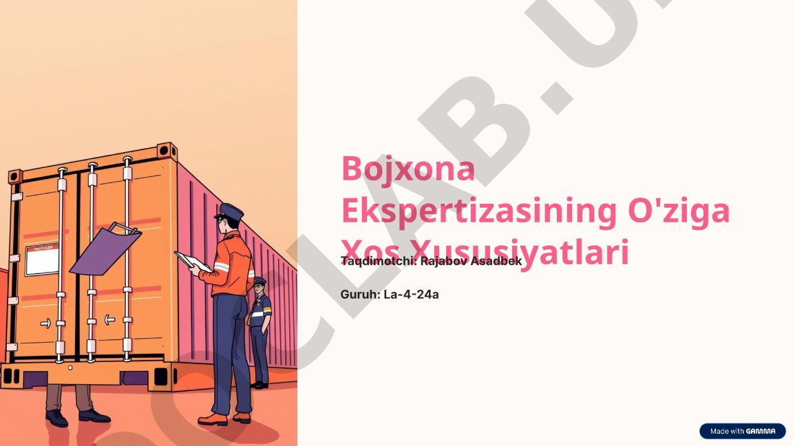 Bojxona Ekspertizasining O'ziga Xos Xususiyatlari
