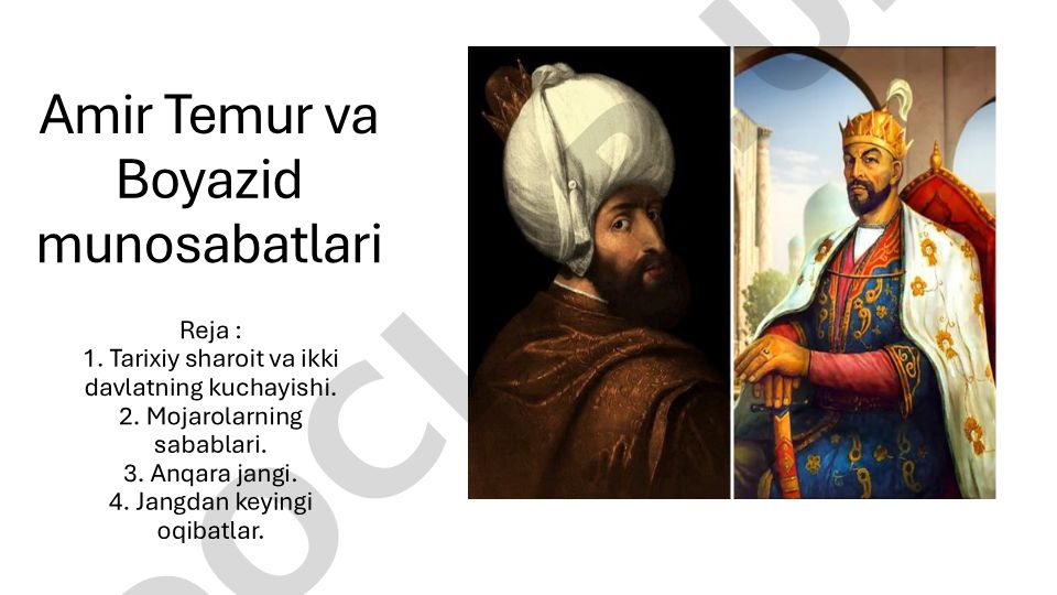 Amir Temur va Boyazid munosabatlari
