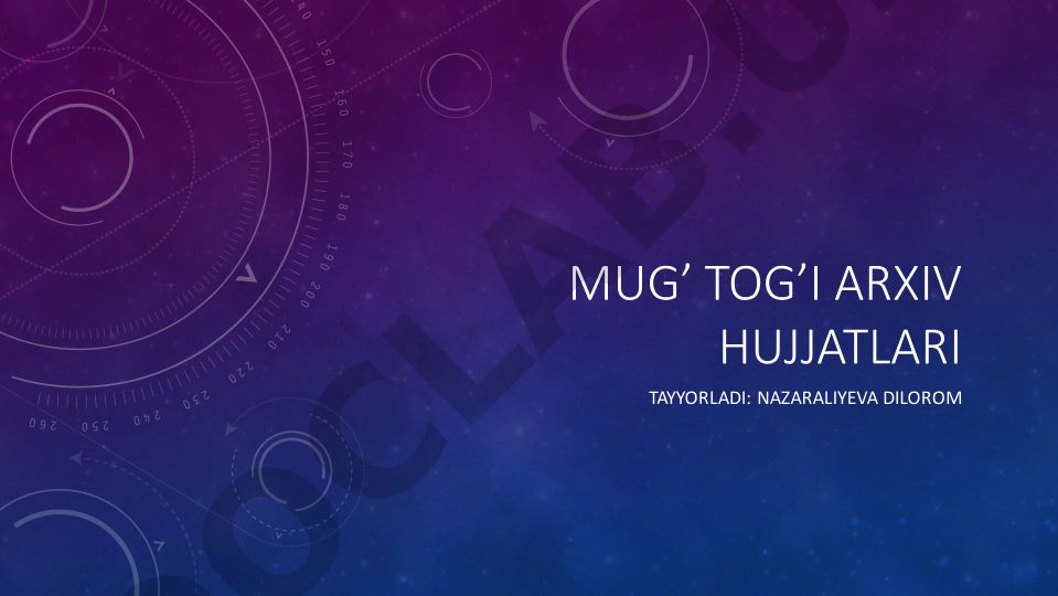 Mug' tog'i arxiv hujjatlari