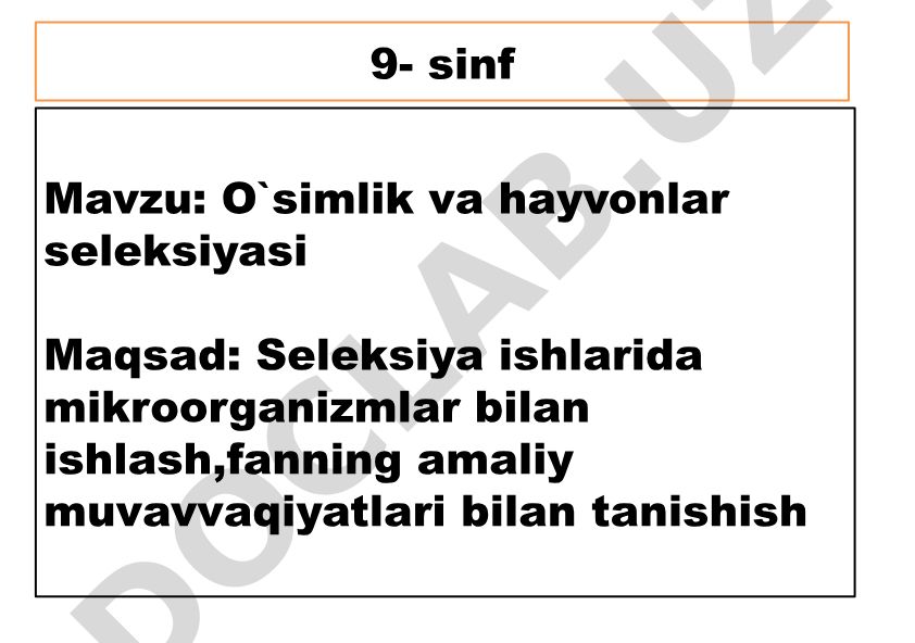 O'simlik va hayvonlar seleksiyasi