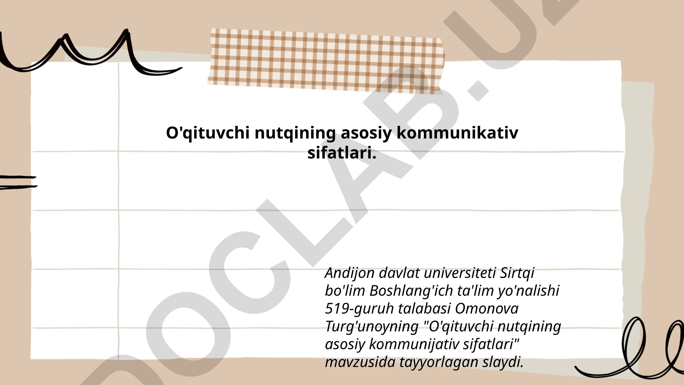 O'qituvchi nutqining asosiy kommunikativ sifatlari