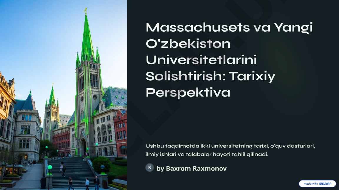 Massachusets va Yangi O'zbekiston Universitetlarini Solishtirish: Tarixiy Perspektiva