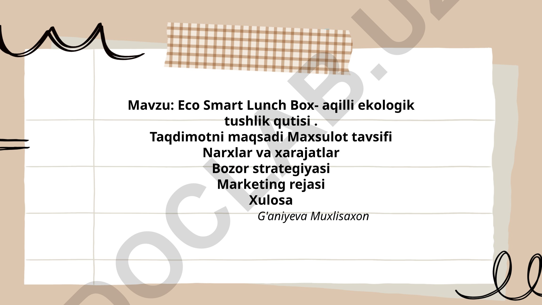 Eco Smart Lunch Box - aqilli ekologik tushlik qutisi