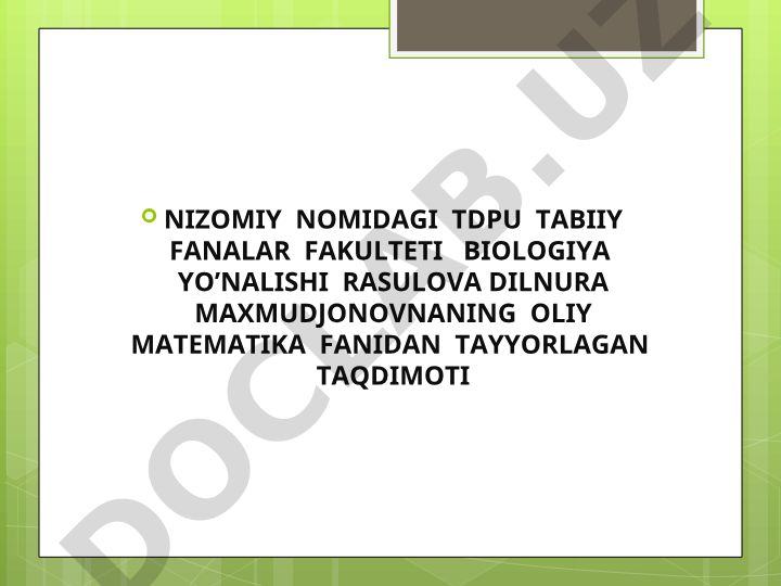 Kompleks sonlar va ular ustida amallar, hayotga tadbiqi