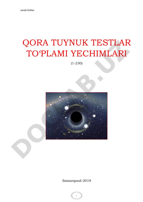 Qora tuynuk testlari yechimlari (1-230)