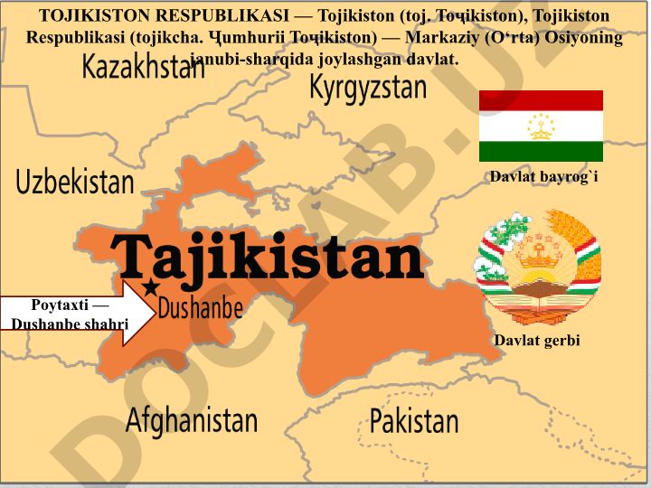 Tojikiston Respublikasi: geografiyasi va davlat tuzilishi