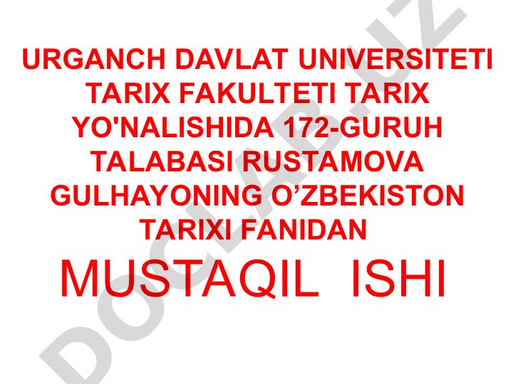 Urushdan keyingi yillarda O'zbekiston madaniyati va san'ati