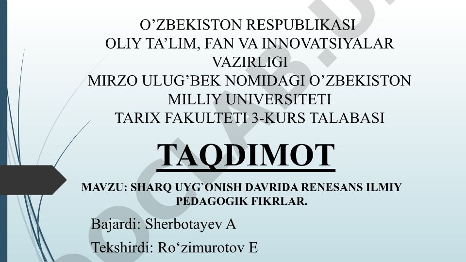 Sharq Uyg'onish Davrida Renessans Ilmiy Pedagogik Fikrlar