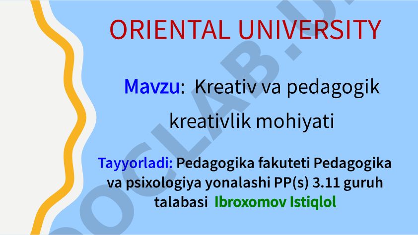 Kreativ va pedagogik kreativlik mohiyati