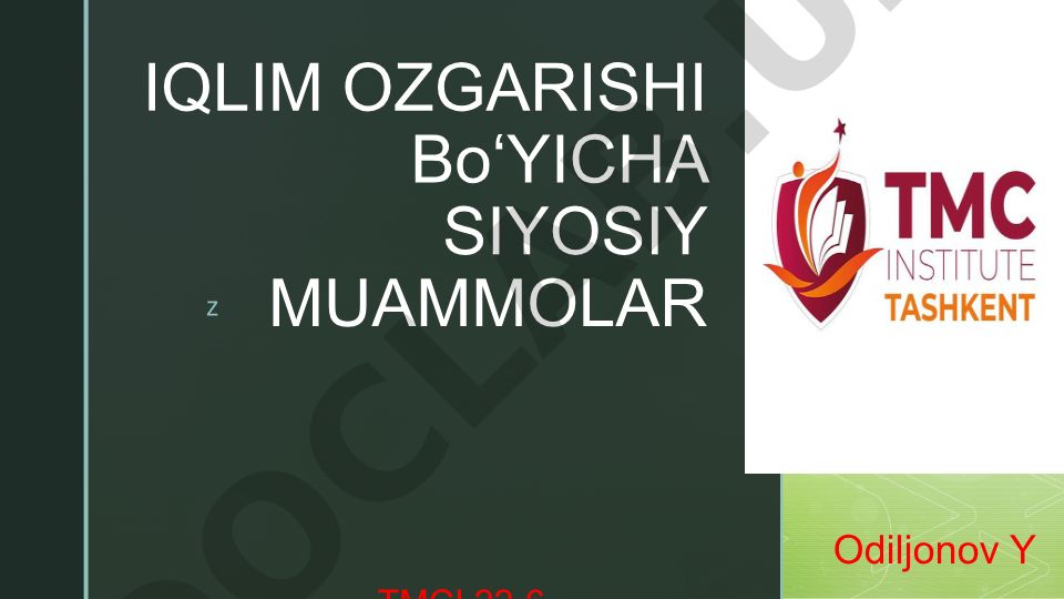 Iqlim o'zgarishi va ekologik masalalar