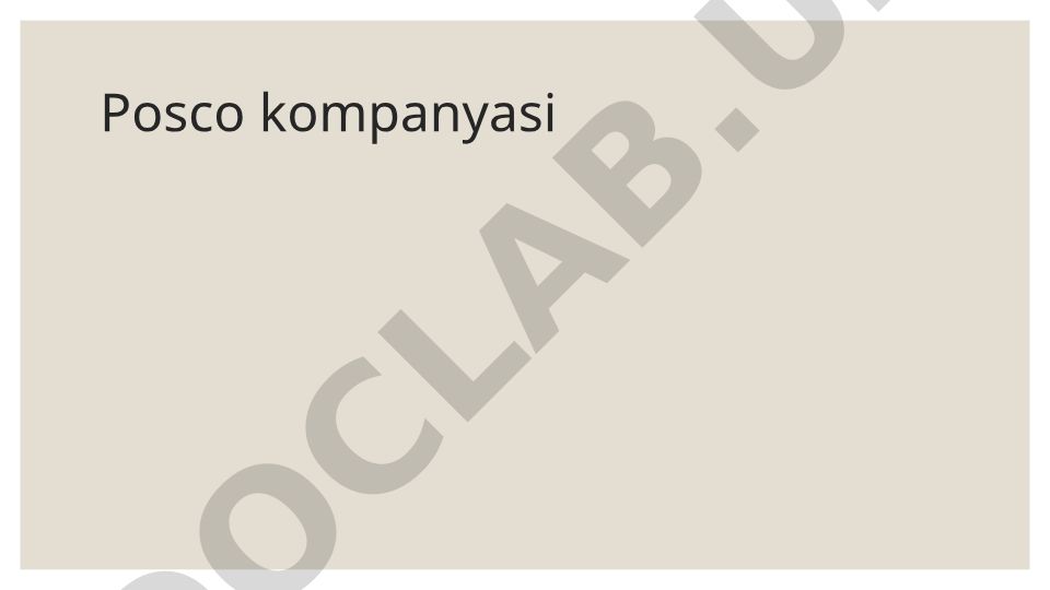 Posco kompaniyasi mahsulotlari
