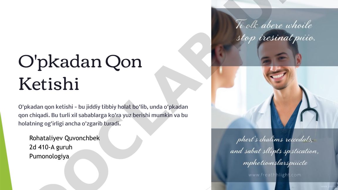 O'pkadan qon ketishi sabablari va belgilari