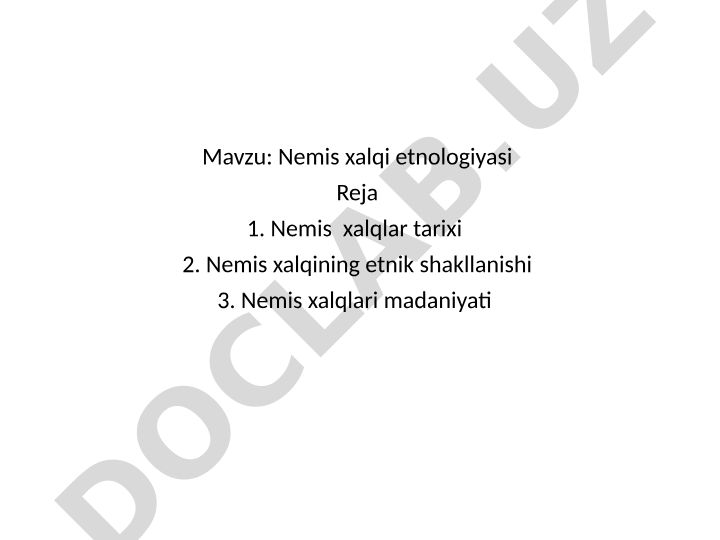 Nemis xalqi etnologiyasi