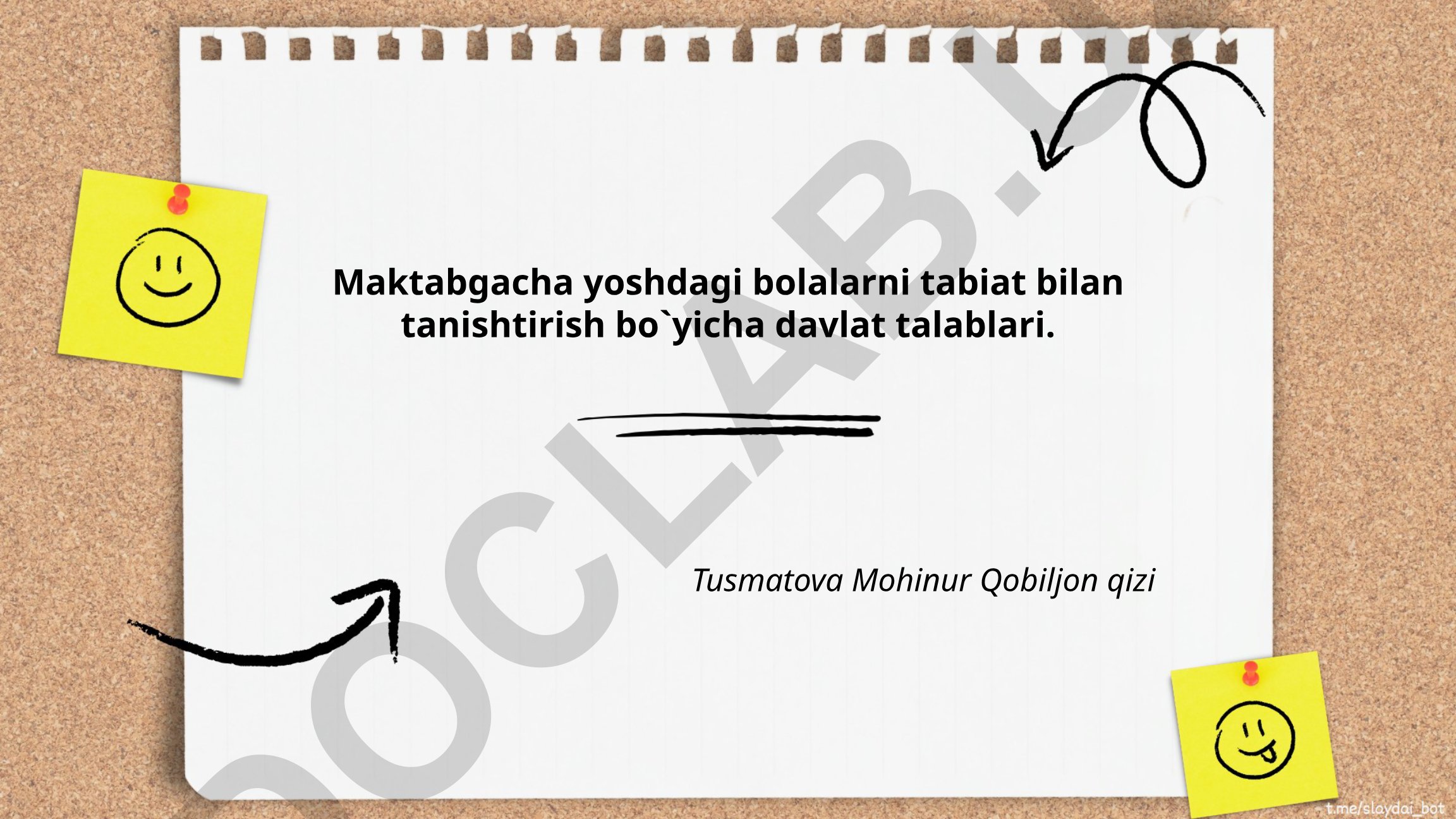 Maktabgacha yoshdagi bolalarni tabiat bilan tanishtirish bo'yicha davlat talablari