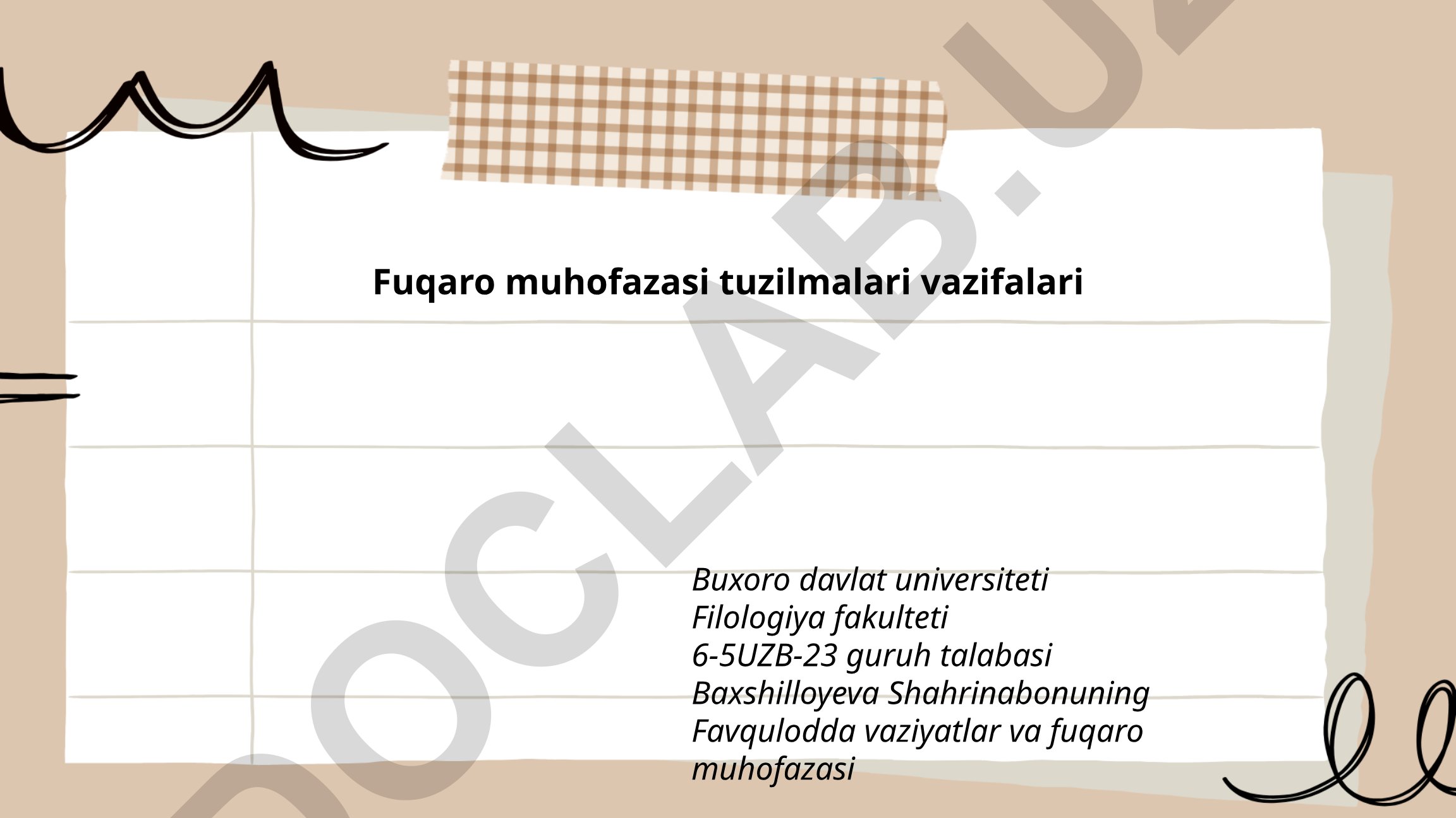 Fuqaro muhofazasi tuzilmalari vazifalari