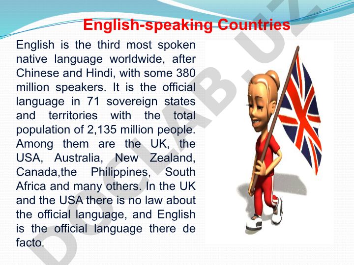 English-speaking countries and their characteristics