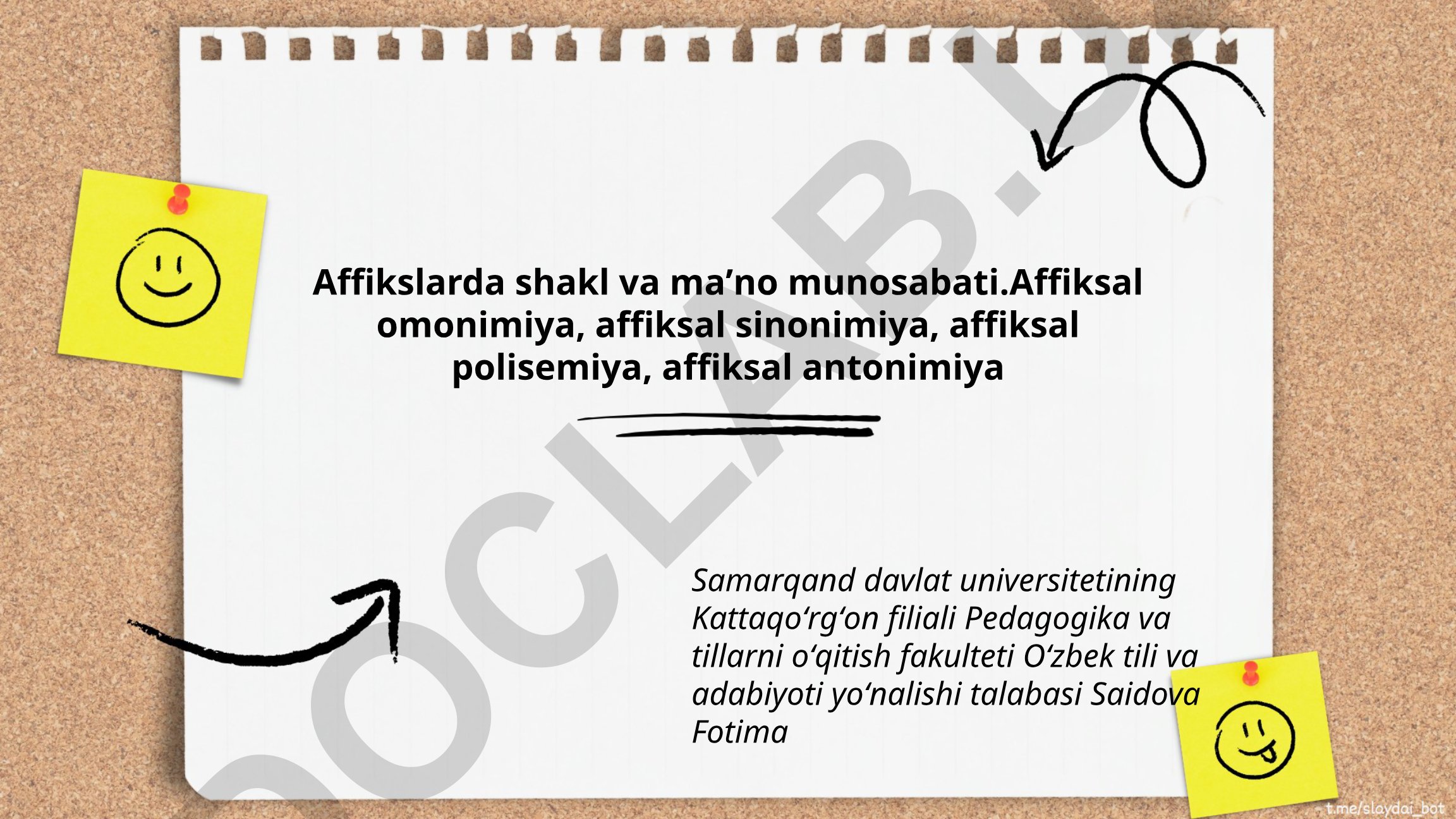 Affikslarda shakl va maʼno munosabati