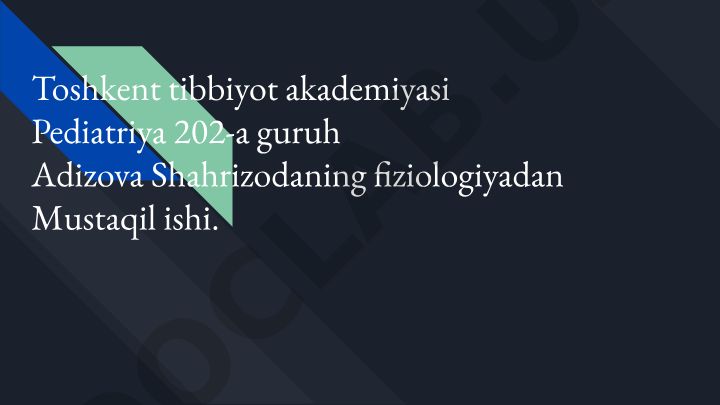 Oraliq miya va miyacha fiziologiyasi
