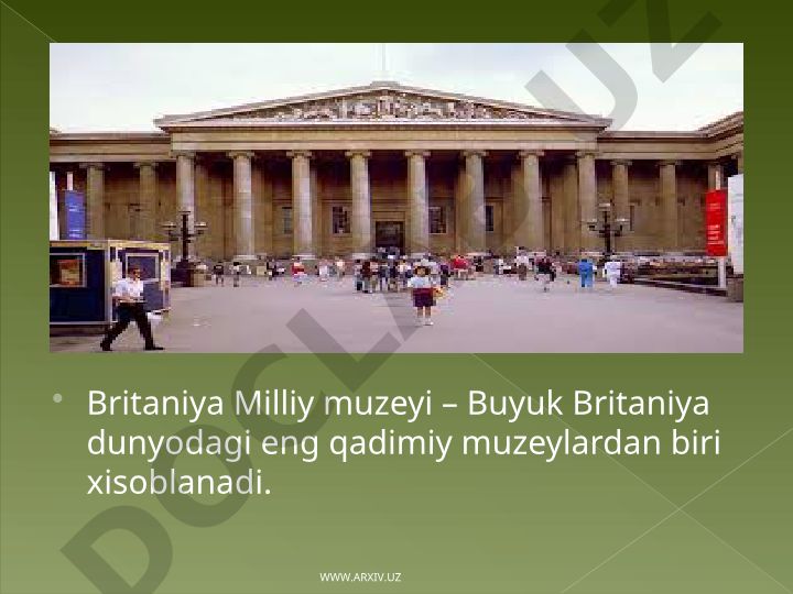 Britaniya Milliy muzeyi tarixi va eksponatlari
