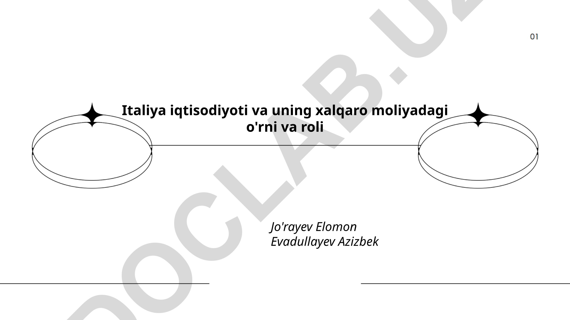 Italiya iqtisodiyoti va uning xalqaro moliyadagi o'rni va roli