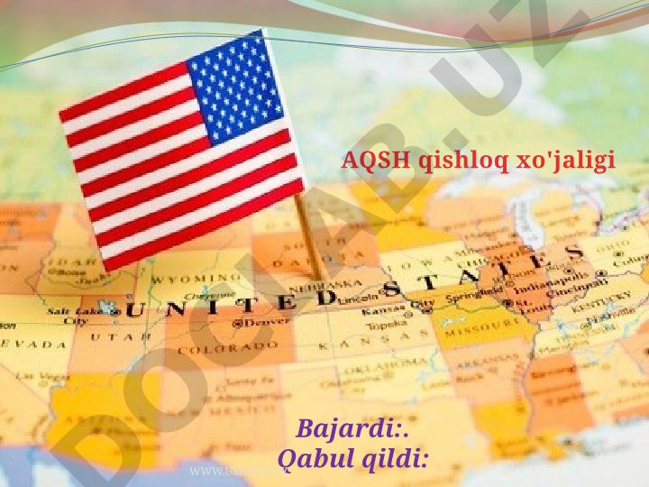 AQSH qishloq xo'jaligi va global qishloq xo'jaligi muammolari
