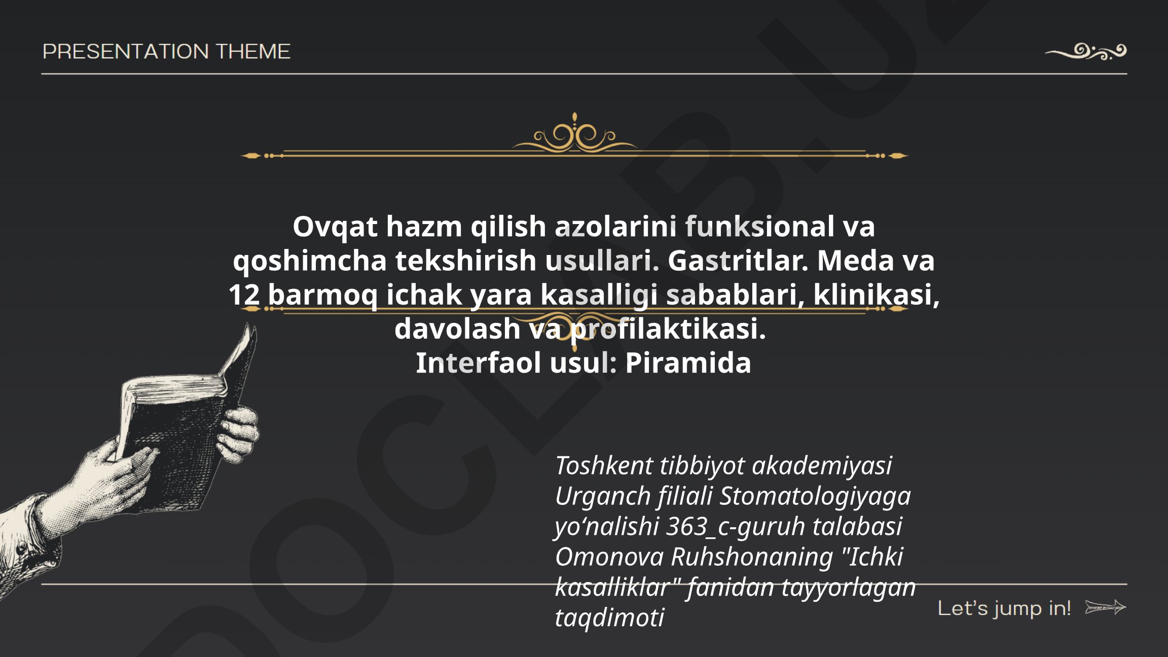 Ovqat hazm qilish azolari tekshirish usullari, gastritlar va yara kasalliklari