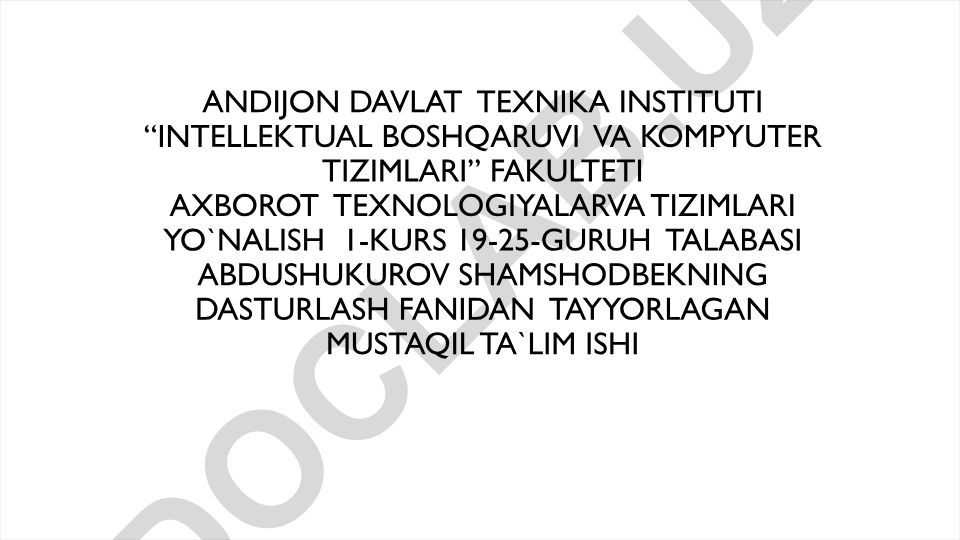 Exception Handling (Istisno bilan ishlash) tizimi