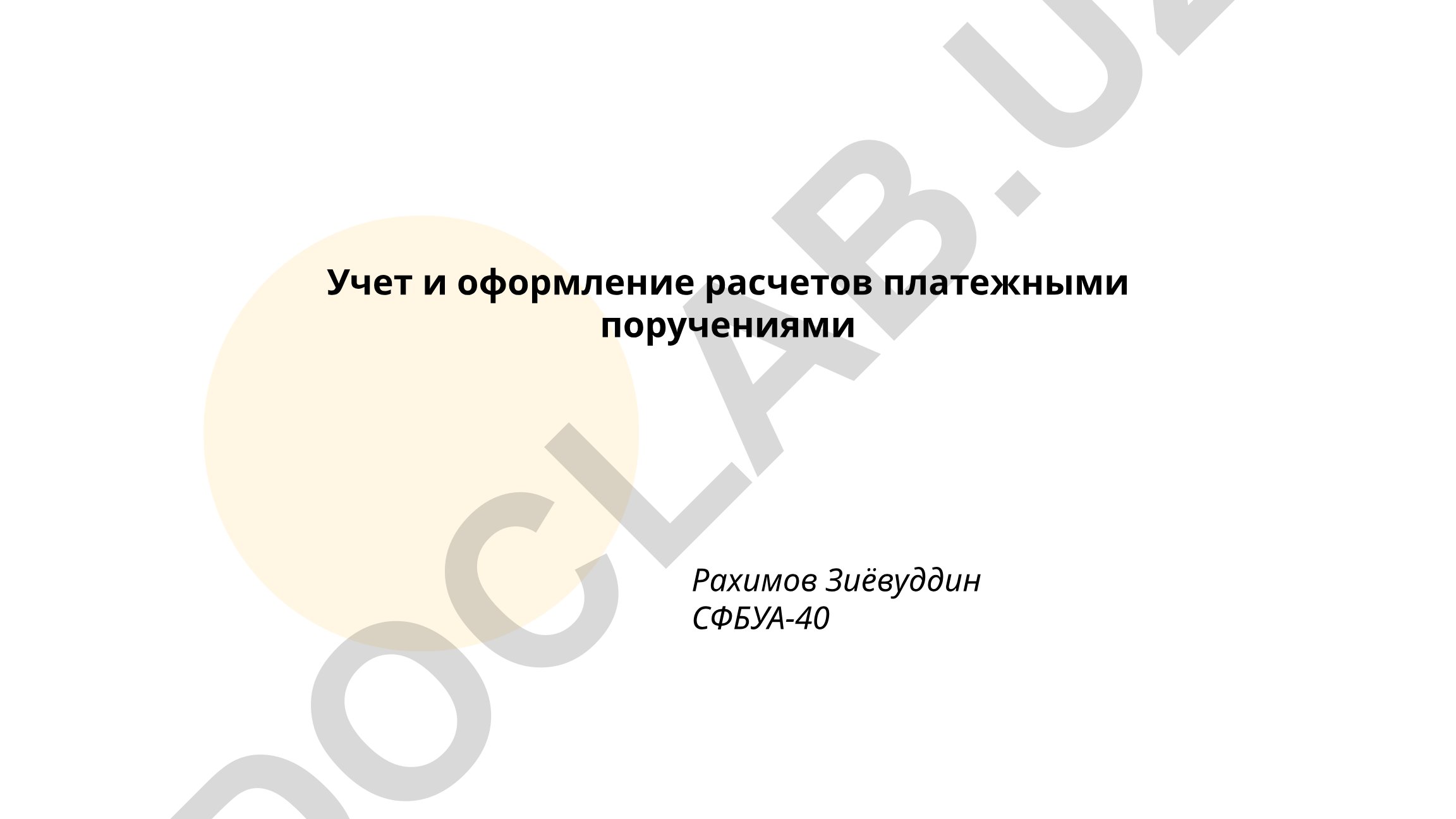 Учет и оформление расчетов платежными поручениями