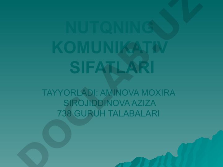 Nutqning kommunikativ sifatlari