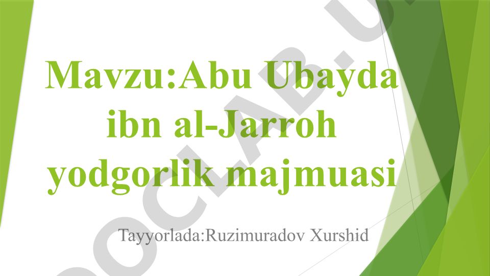 Abu Ubayda ibn al-Jarroh yodgorlik majmuasi