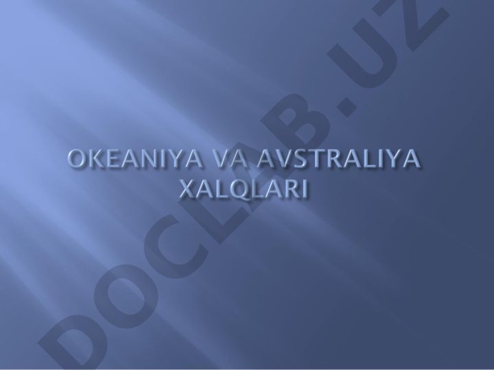 Okeaniya xalqlari va madaniyati
