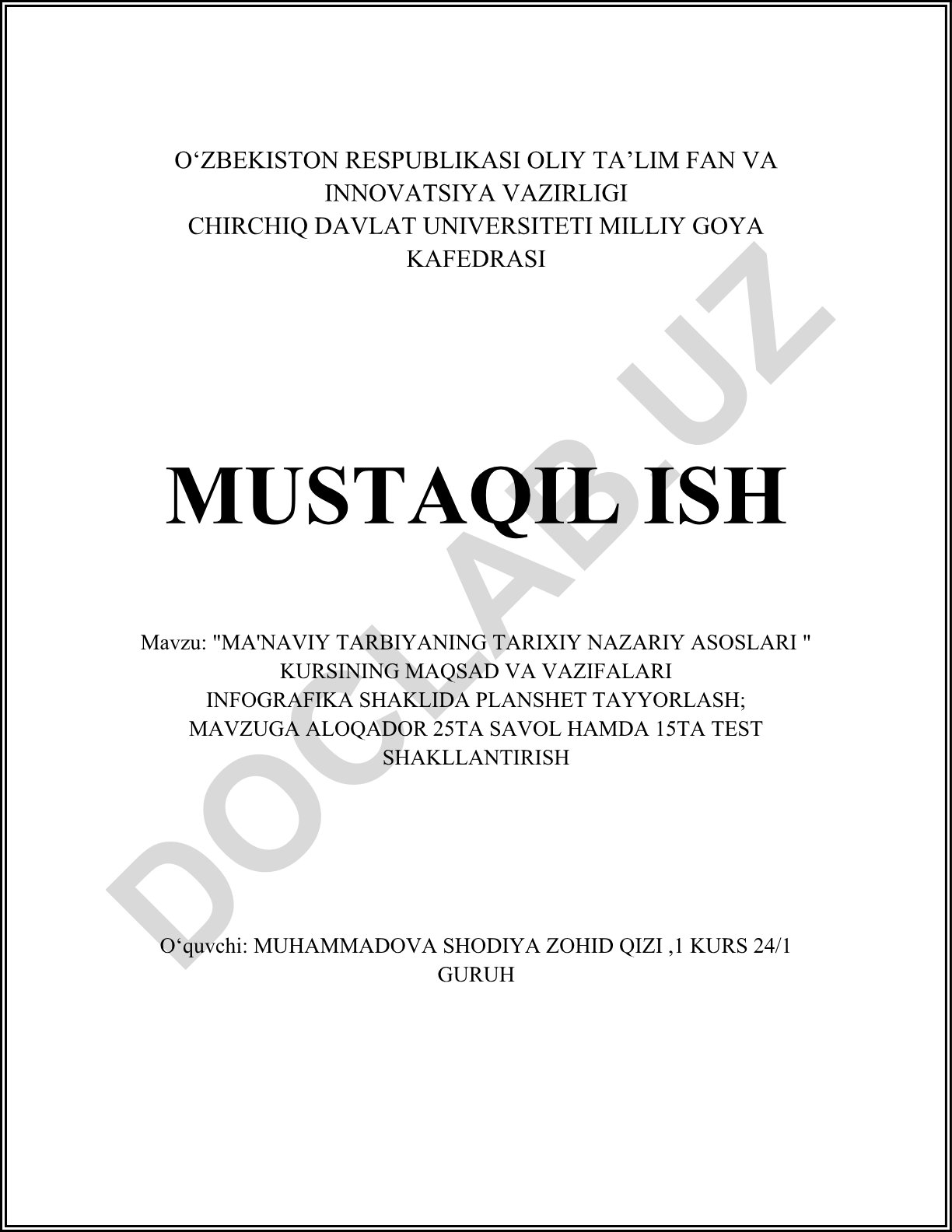 Ma'naviy tarbiyaning tarixiy nazariy asoslari