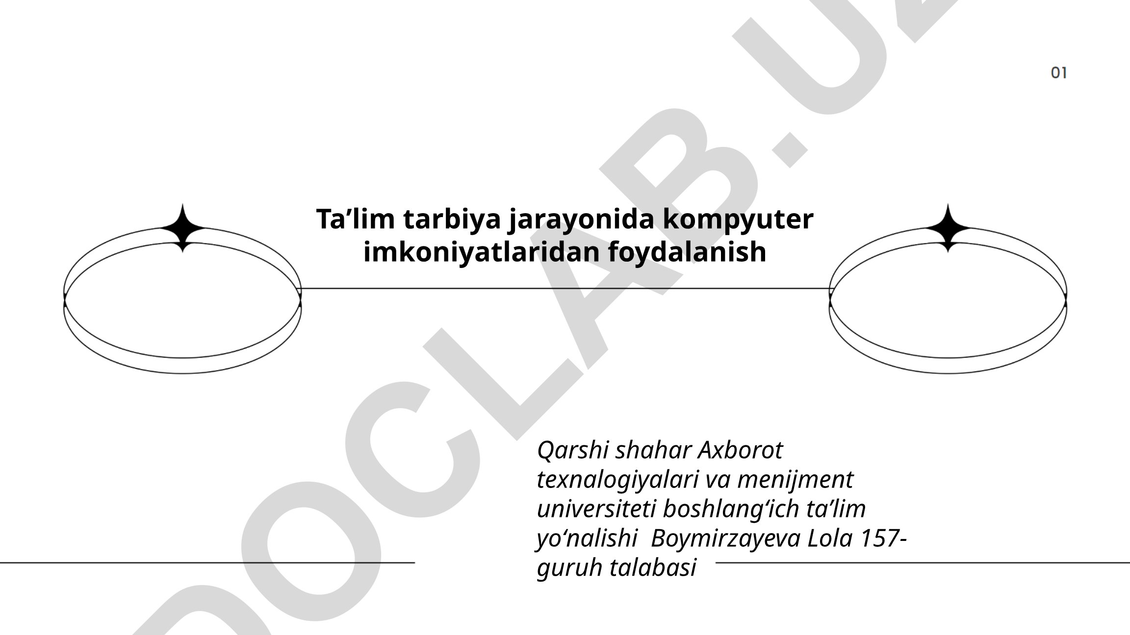 Taʼlim tarbiya jarayonida kompyuter imkoniyatlaridan foydalanish